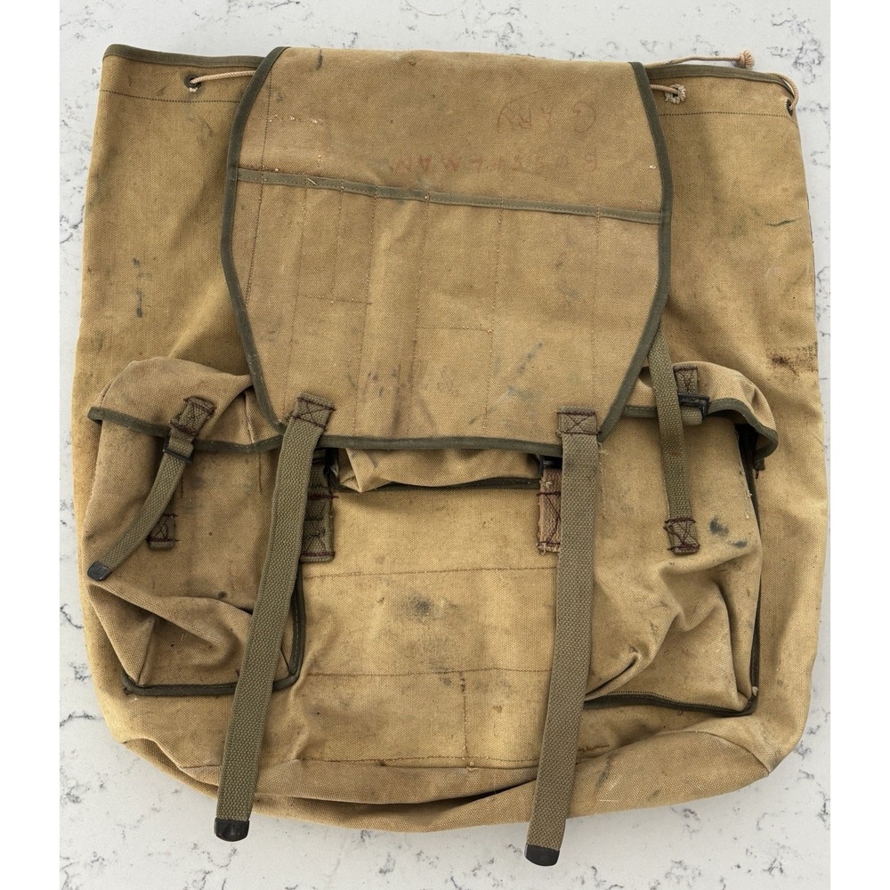 WW2 US Army Mountain Rucksack Ruck Pack Backpack WWII Canvas Vintage Original